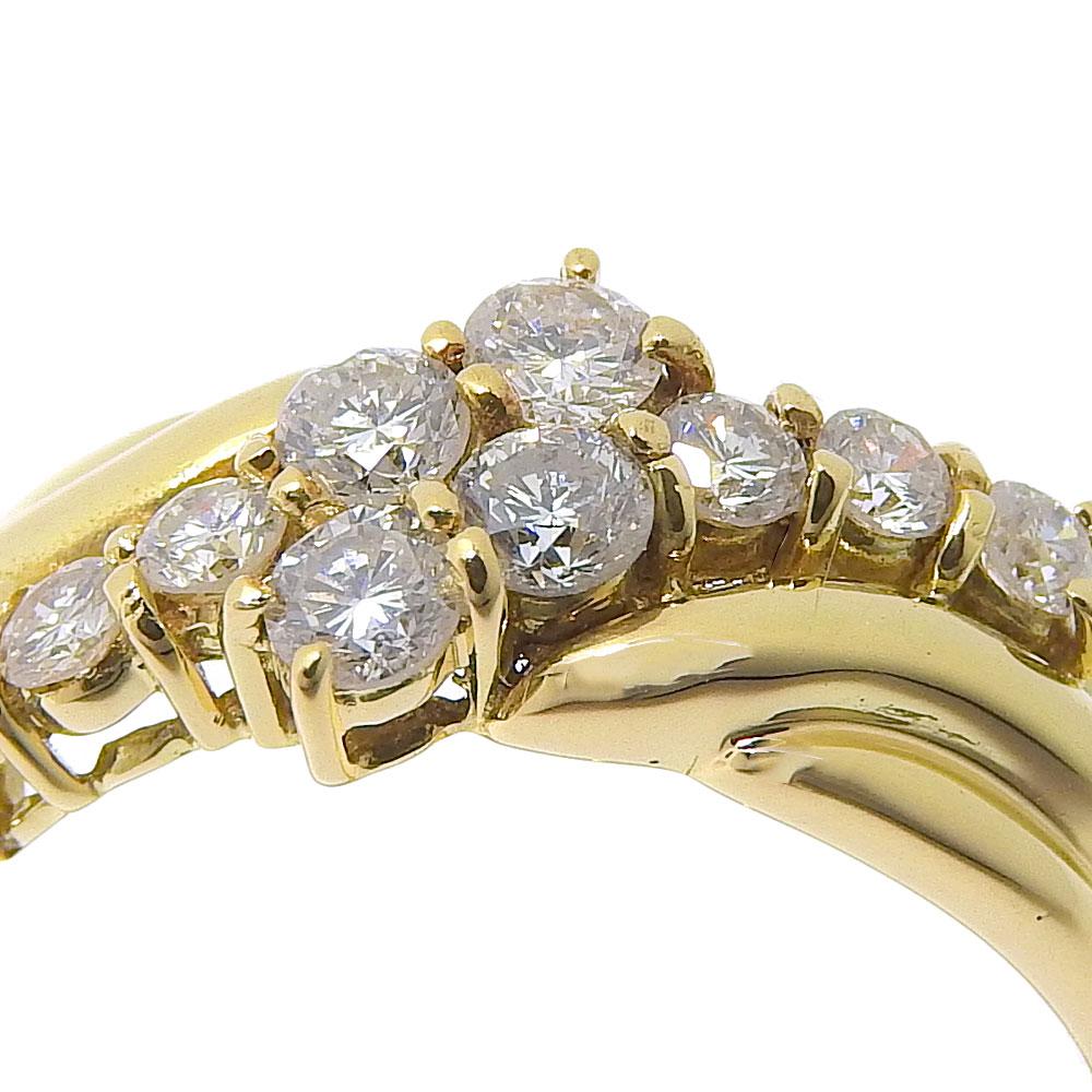 Ring K18 yellow gold/diamond #5.4(US Size) 4.5g Women Used