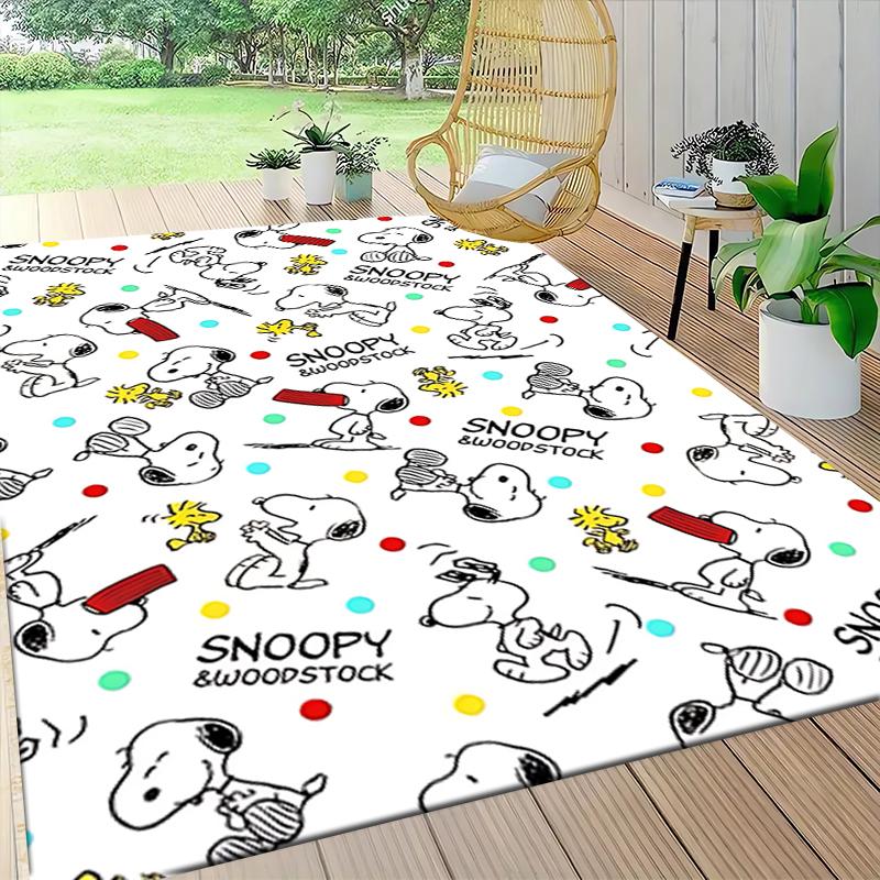 Snoopy Woodstock Adventures Carpet Rug Soft Washable Anti Slip Home Living Room Sofa Mats Personalized Christmas Rug