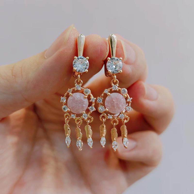 Fashion Party Ohrringe Zirkon Quaste Drop Ohrringe für Frauen 2023 Neue Gold Farbe Hochzeit Engagement Party Schmuck Zubehör