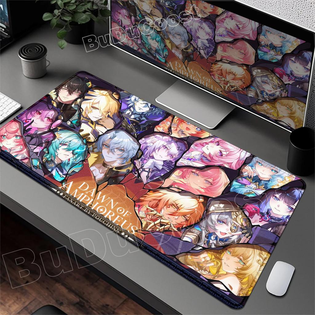 New Mouse Pad Honkai Star Rail Hysilens Evernight Large Computer Office Table Mats XXL Rubber Anti-slip Gaming Keyboard Mousepad