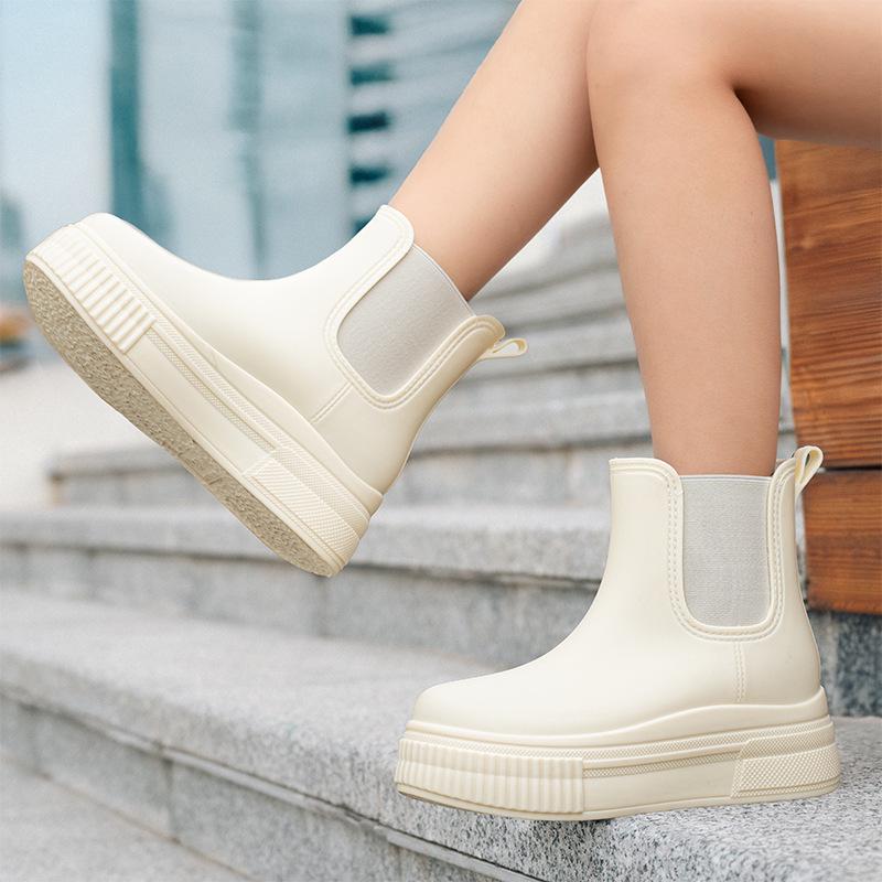 2025 Women's Japanese Style Non-slip Waterproof Short Rain Boots - Fashionable Outdoor Wear for Ladies
