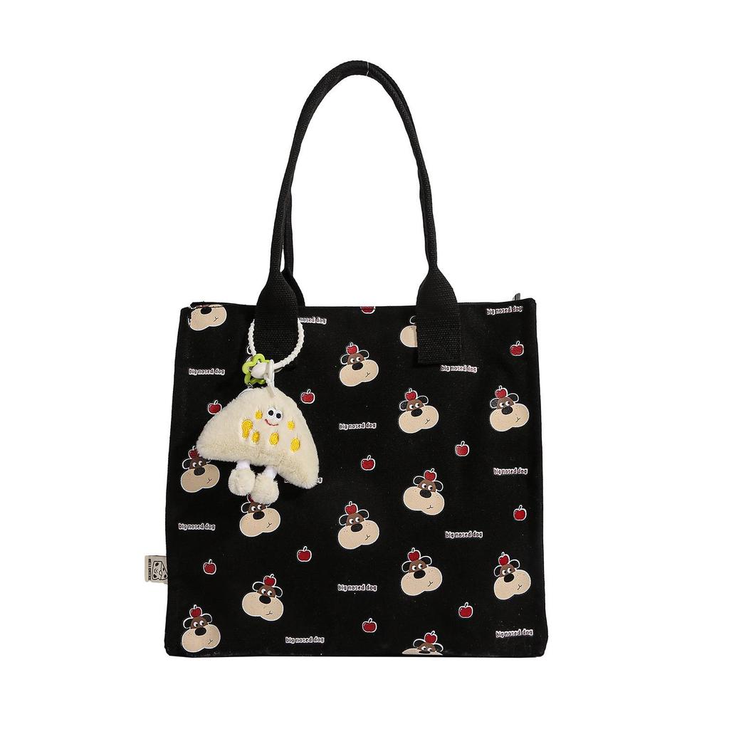 Korean Lazy Style Large Canvas Tote Bag - Fashionable, Versatile, High-End Women's Commuter Shoulder Bag