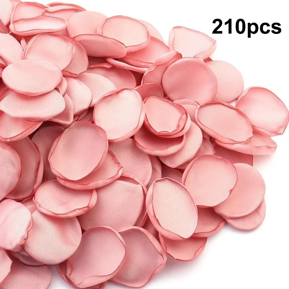 DIY Handmade Rose Petals For Weddings - 210 Pcs In 5 Elegant Colors For Home Garden Decor Accessory