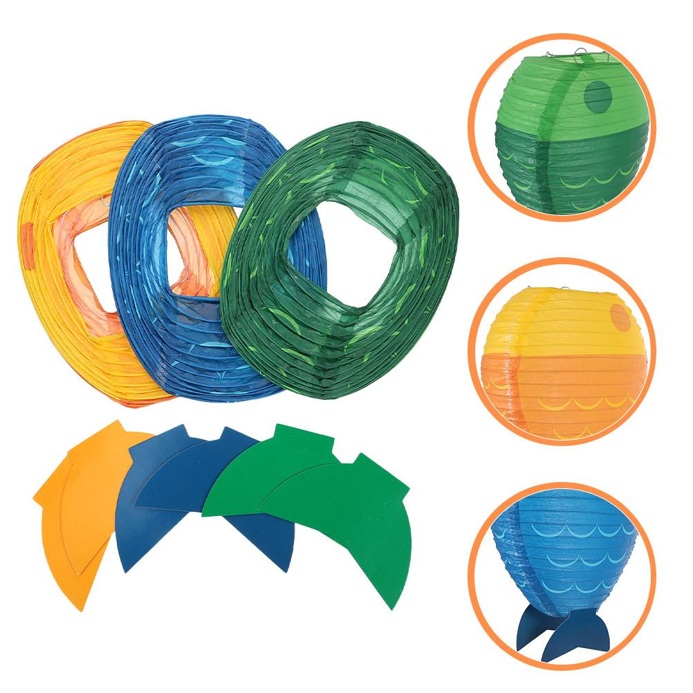 

6Pcs Paper Fish Lanterns Creative Marine Theme Decor for Party Event Festival Scene Layout Photo Shoot Background Decoration other