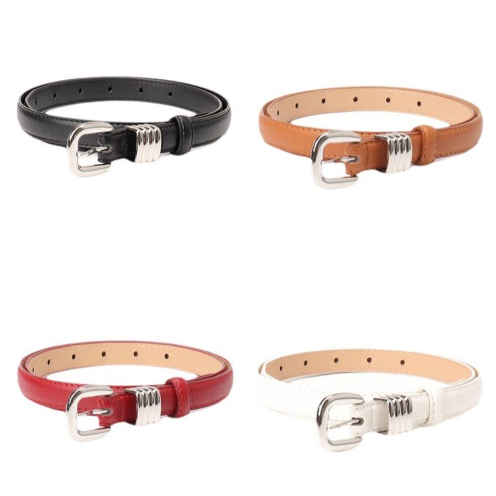 Thin Women's Belt PU Leather Dress Jeans Belt Simple Waist Belt  Streetwear