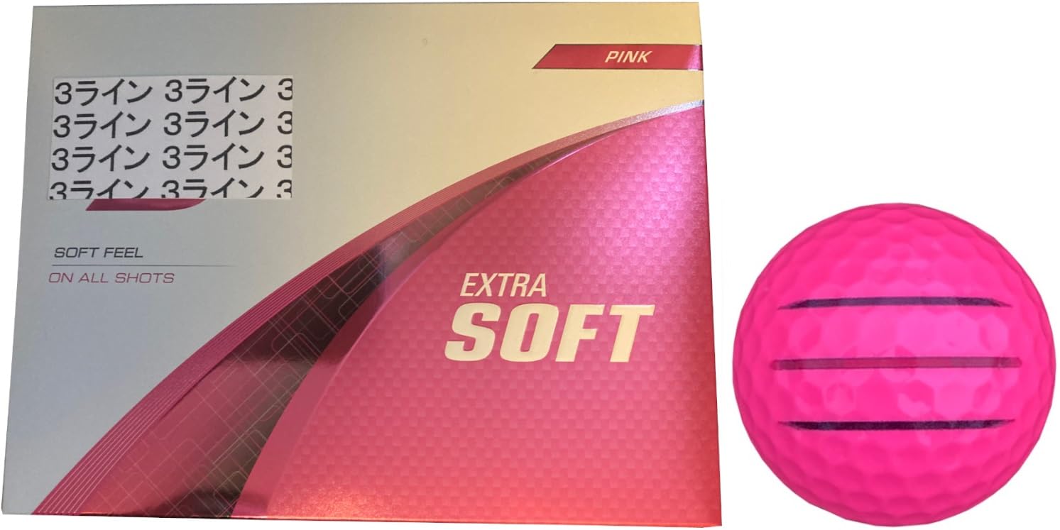 

[Happiraki_Golf Line] Bridgestone EXTRA SOFT 2025 Model with Lines (Pink, 1 Dozen, 3 Lines)