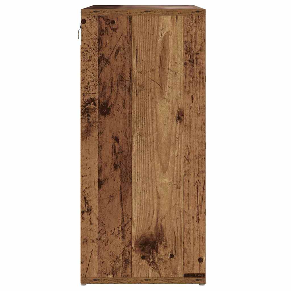 Shoe Cabinet with Shelf Rustic Wood Finish 77.5 x 30 x 67 cm Engineered Wood