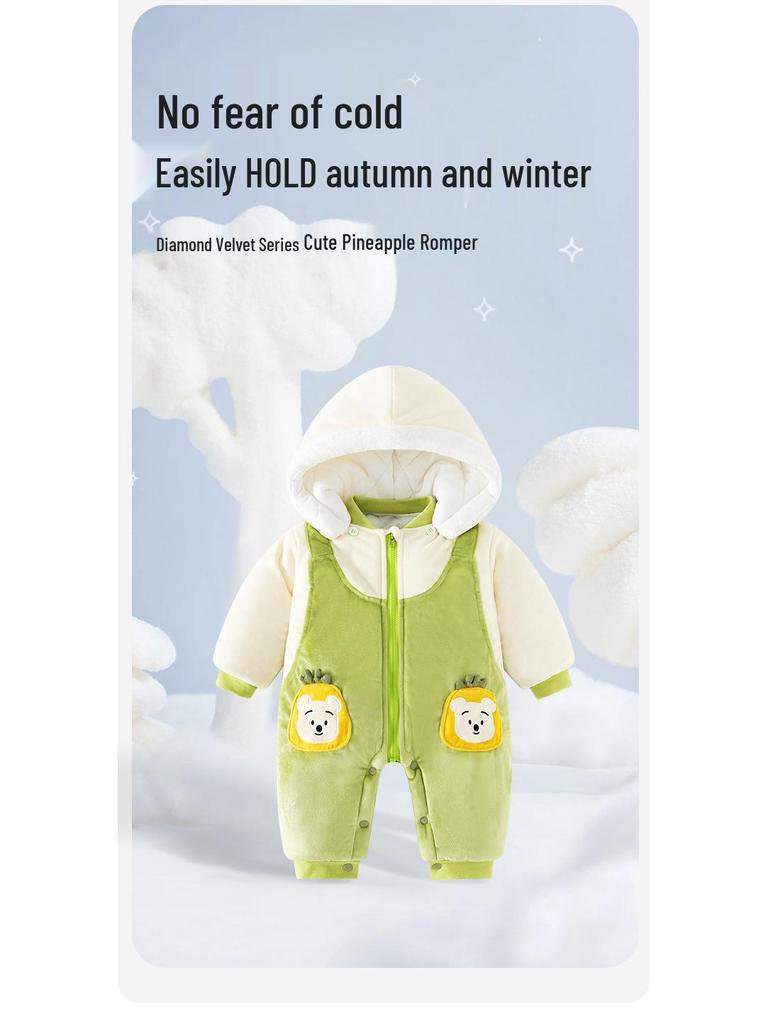Winter Cartoon Baumwoll-Gefütterter Strampler für Säuglinge und Kleinkinder - Niedliche und Verdickte Jacke für Mädchen und Jungen