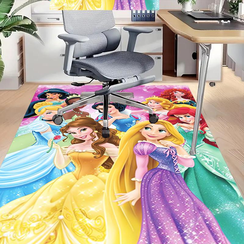 Princesses Colorful Gowns Carpet For Playroom Bedroom Living Room Sofa Home Decorkids Game Area Rug Nonslip Floor Mat