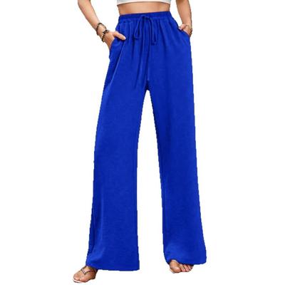 Damen Lässige Taschen Einfache Elastischer Bund Kordelzug Lange Freizeithose