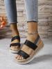 Sandali Estivi Nuovi con Fibbia e Tacco a Zeppa Scarpe Bocca di Pesce Taglia Grande Moda Punta Tonda Calzature Comode con Fondo Spesso