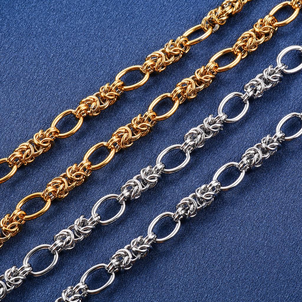 10mm Chunky Stainless Steel Link Big Oval Chain Knot Necklace for Women Men Punk Hiphop Boy Gold Color Choker Metal Jewelry