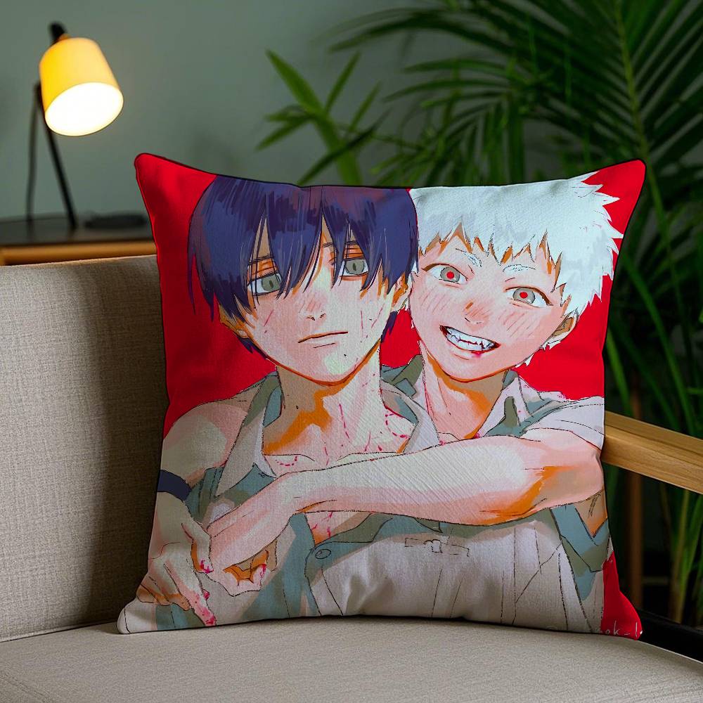 Healing Animation The Helpful Fox Senko-san-Anime Pillow Case Anti-dustmite Pillowcase Invisible Zipper Silky Short Plush Sofa