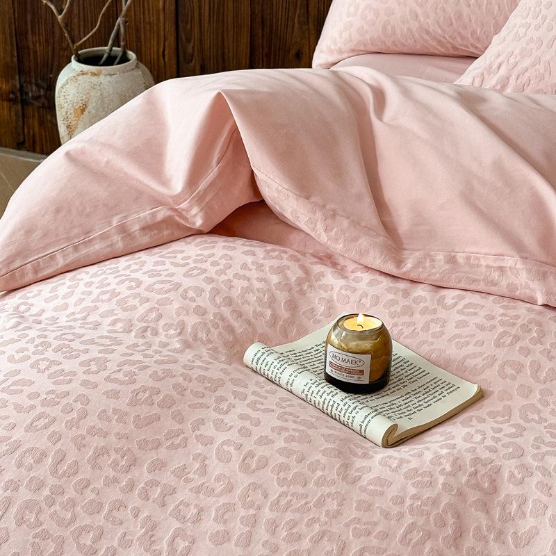 Class A Cotton Embossed Jacquard Brushed Dormitory Bedding Set - 3 Piece
