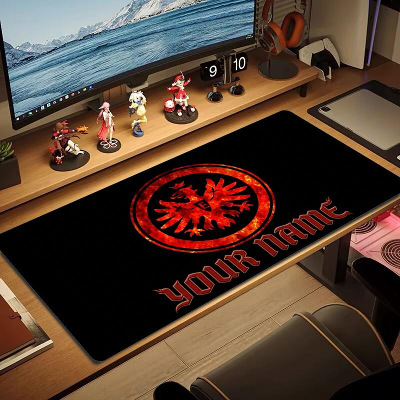 Tappetino per Mouse Personalizzato Eintracht Frankfurt Grande Cuscino per Tavolo da Gioco Antiscivolo Laptop Tablet Mousepad Grande Tappetino XXL Mini PC Playmat Con Bordo bloccato_XIA