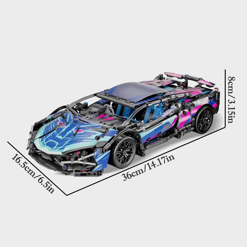 

Набор строительных блоков RSR Racing Car из 1700 деталей, Техническая модель спортивного автомобиля, Игрушка, Подарок для коллекционеров DIY для взрослых/подростков/детей/мальчиков/девочек L