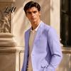 Polyester Single Button Coat Men Casual Blazer Notch Lapel Suit Jacket Structured Daily Wear Jacket Business for Wedding Office Layering Pieces