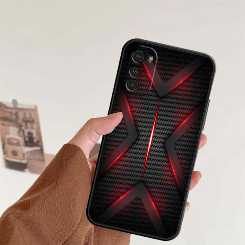 Carbon Fiber Pattern For Motorola G85 Edge 50 G24 G35 G14 G04 40 G72 G34 G G54 G13 G32 5G Black Phone Case