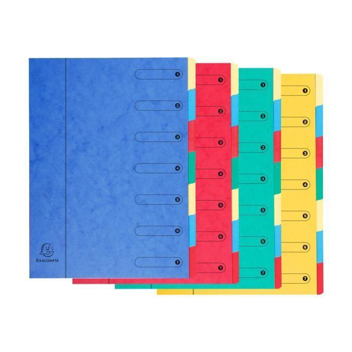 Exacompta nature future trieur 7 positions a4 à onglets couleurs assorties