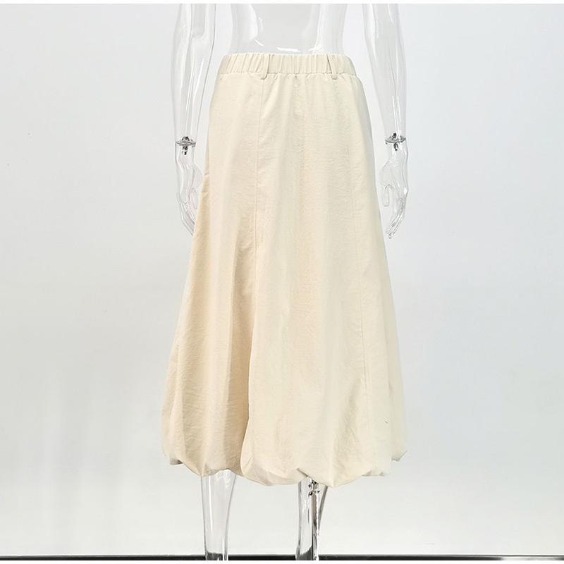 Frühling Herbst Hohe Taille Mode Langer Rock Damen Einfarbig Elegant Pendeln Streetwear Locker Lässig Damen Maxi Rock 2025 Neu