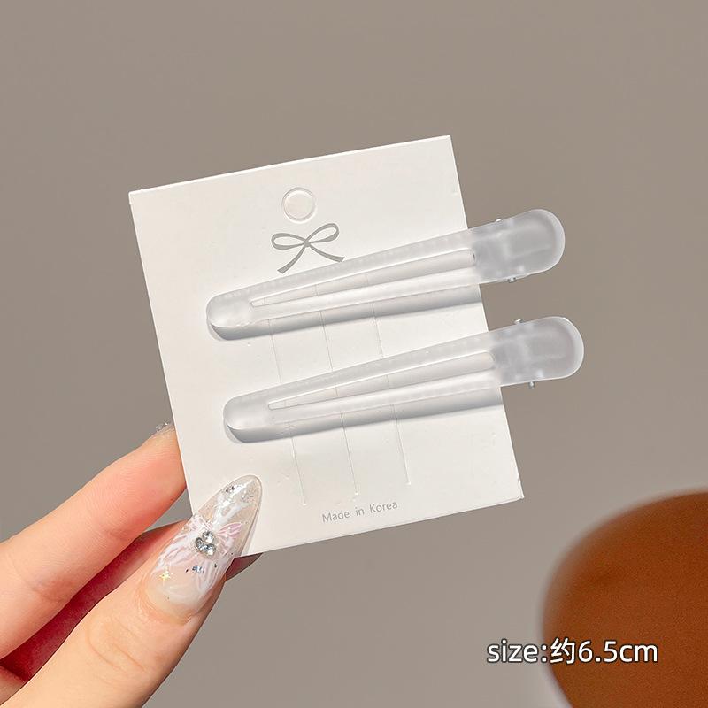 2 шт. Прозрачный матовый зажим-уточка для фиксации пряди, подушечка, заколка для пушистых волос у корней, заколка для боковых прядей, зажим для макияжа, головной убор, заколка 2pcs