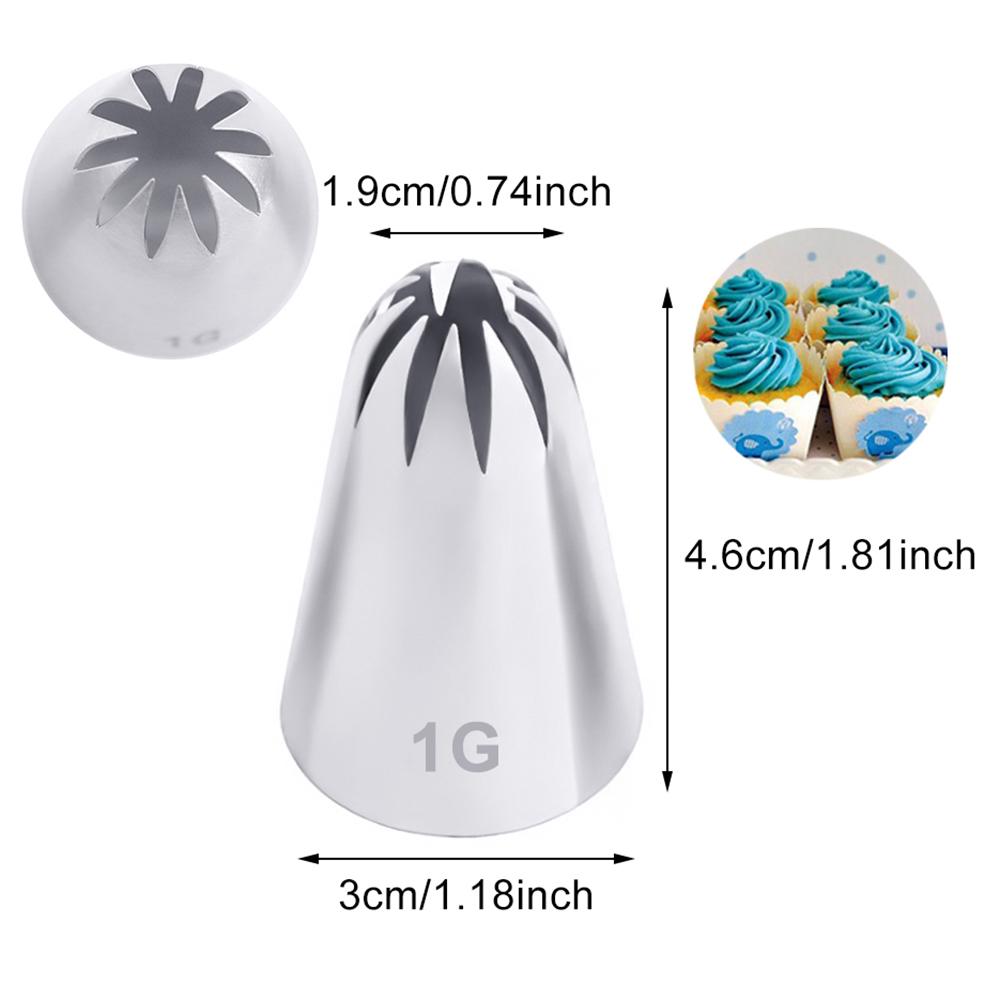 6pcs Large Icing Piping Nozzle Russian Pastry Tips Baking Tools Cakes Decoration Set Stainless Steel Nozzles Cupcake