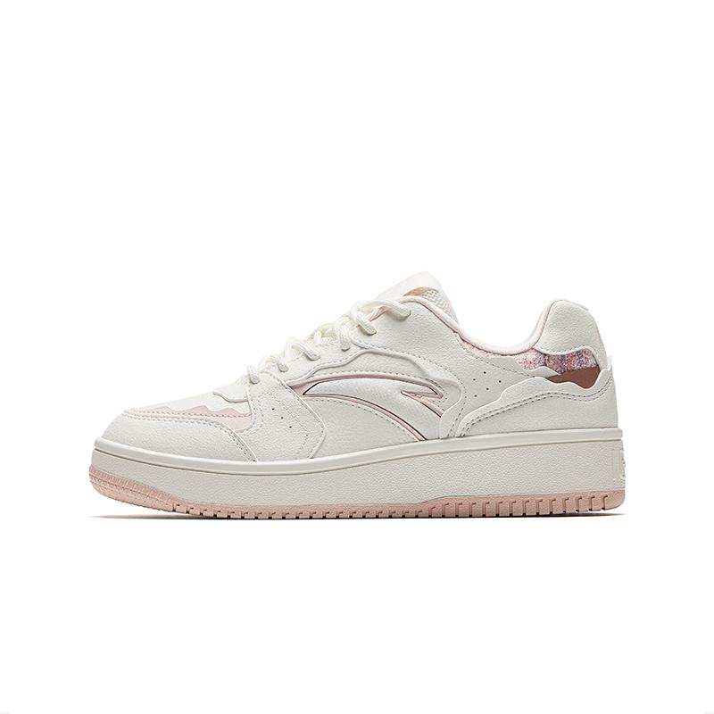 Anta Kids Trendy Comfortable Versatile Non-Slip Wear-Resistant Breathable Low-Top Casual Shoes Kids sneaker Ivory-White Light-Pink A22518005-2