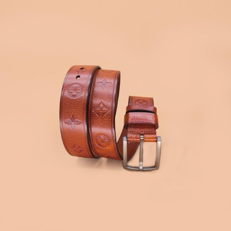 Alloy Buckle Men's Embossed Belt Casual Business Pin Buckle Belt
