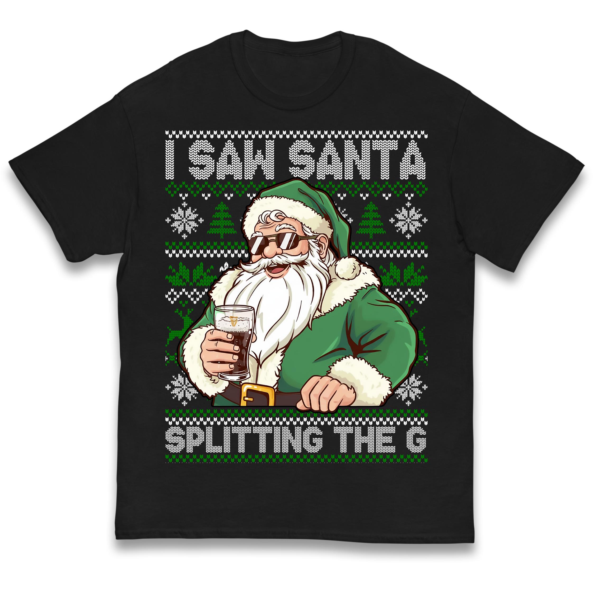 Santa Splitting The G Guinness Christmas Kids T Shirt 150