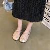 Flache Einzelschuhe Temperament Damen Abendschuhe neu Frühling eckige Zehen Oma Schuhe klein duftend sanft Mary Jane Schuhe