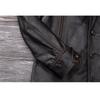Giacca lunga da uomo in vera pelle, taglia cinese, classica, nera, in pelle di mucca, casual, in tessuto di pelle