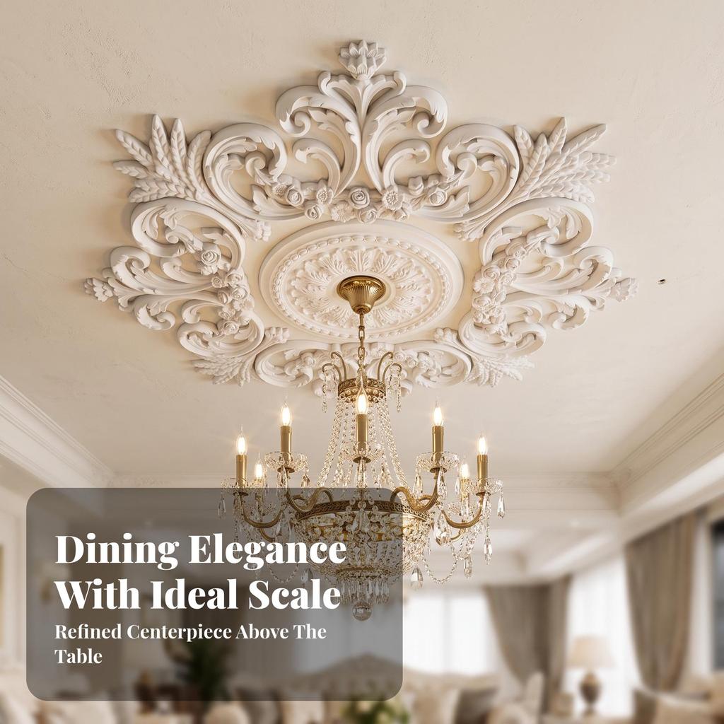 Ceiling Medallion with Center Opening Victorian Floral