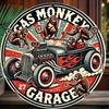 D Flat Vintage Monkey  Classic Car Metal Wall Art  Retro Garage Decor with Vibrant Colors Durable Iron Sign