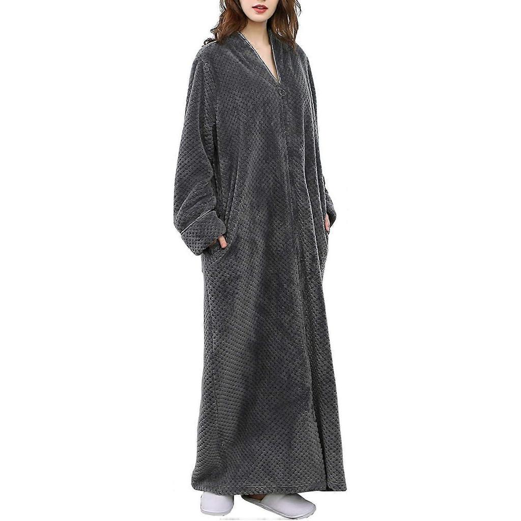 SeraphinaT Womens Long Robe Sleepwear Housecoat Winter Warm Pajamas Bathrobe