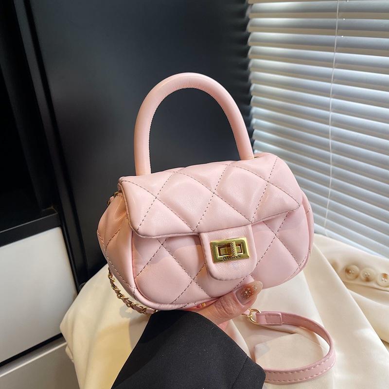 

2025 лето новая женская сумка простая трендовая сумка-мессенджер маленький ароматный стиль универсальная маленькая сумка женская мини-сумка через плечо 17*6*12 розовый