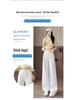 Petite Plus Size Winter White Floral Embroidered Wide Leg Jeans