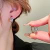 4Pcs/set Stainless Steel Aesthetic Zircon Crystal Hoop Earrings for Women Egirl Y2K Cool Daily Wear Jewelry Accessories