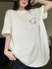 Womens KoreanJapanese Style TShirt Cute Anime Rabbit with Japanese Text Print Round Neck Casual Short Sleeve Top