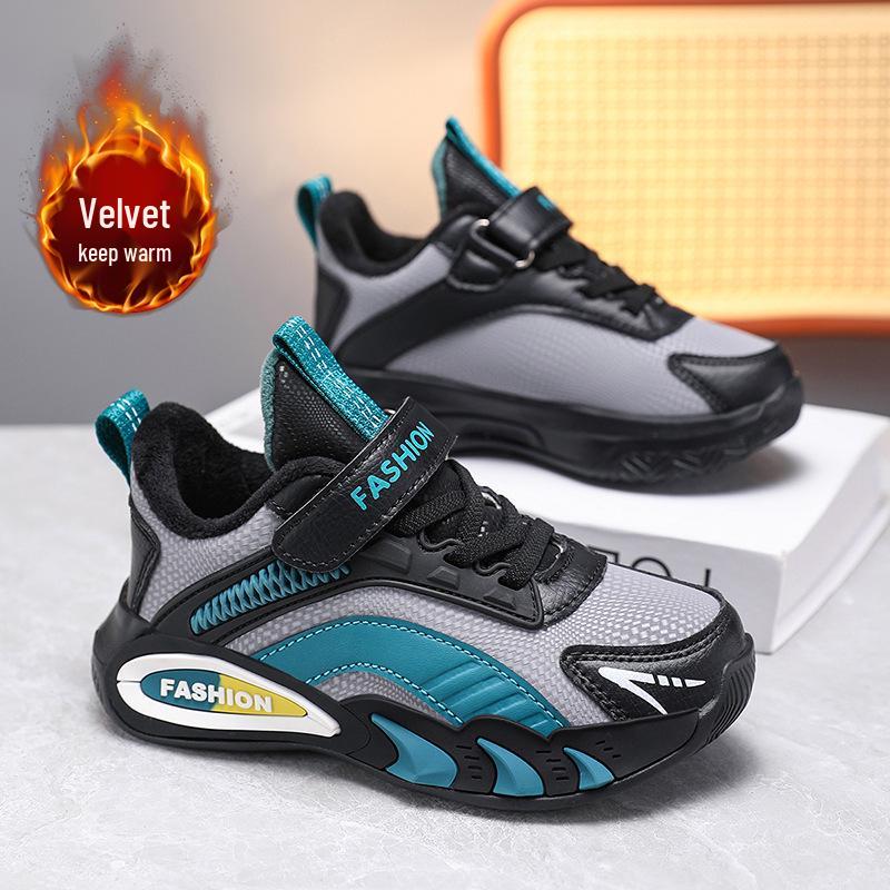 Autumn Non-Slip Breathable Mesh Boys' Sports Shoes with Soft Soles for Big Kids