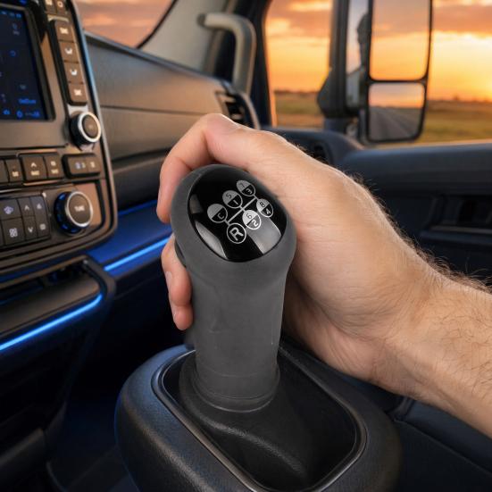 Gear Shift Knob for Volvo Heavy Trucks, Non-Slip Rubber Grip, 8-Speed C/R Gear Mark, Manual Transmission Shifter Handle, Replacement Black Lever
