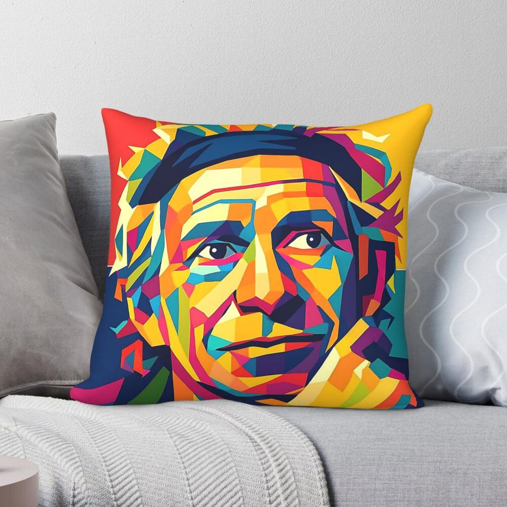 Pop Art Keith Richards Square Pillowcase Polyester Linen Velvet Creative Zip Decor Pillow Case Home Cushion Cover x