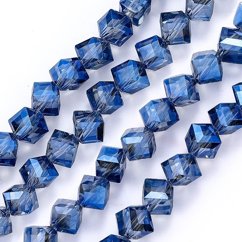 4-8mm Cube Crystal Glass Beads for Jewelry Making Faceted Square Crystal Glass Beads for Bracelet Earring Necklace DIY Craft 4mm-98pcs
