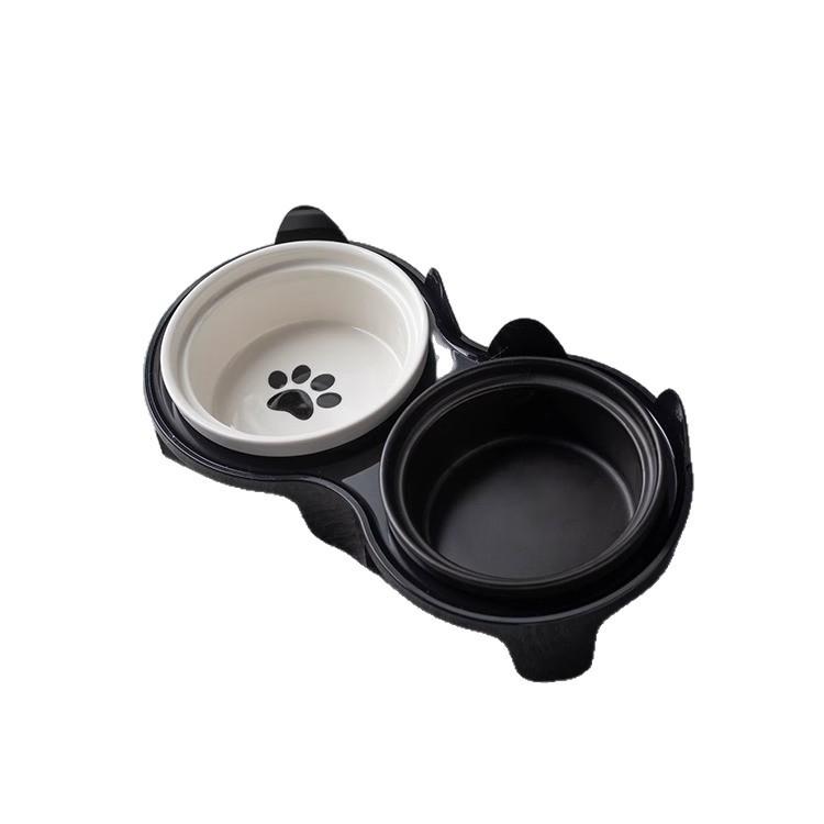 Ceramic Cat Bowl, Cat Food Bowl, Pet Bowl, Dog Bowl, Pet Feeding Bowl with an Inclined Mouth To Protect the Cervical Spine and Prevent Tipping,