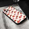 Cherry Phone Case Black Silicone Soft Shell For IPhone 17 16 15 14 13 12 11 Air Pro Max Plus Hot Sale