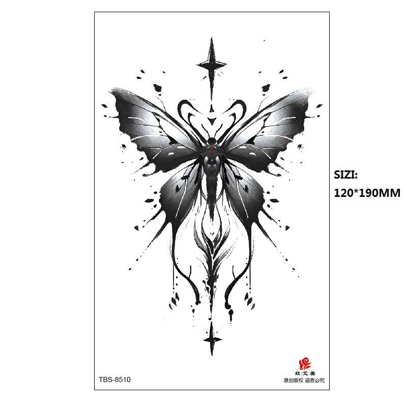 Black Butterfly Owl Sunflower Set Water Transfer Simulation Temporary Tattoo Sticker