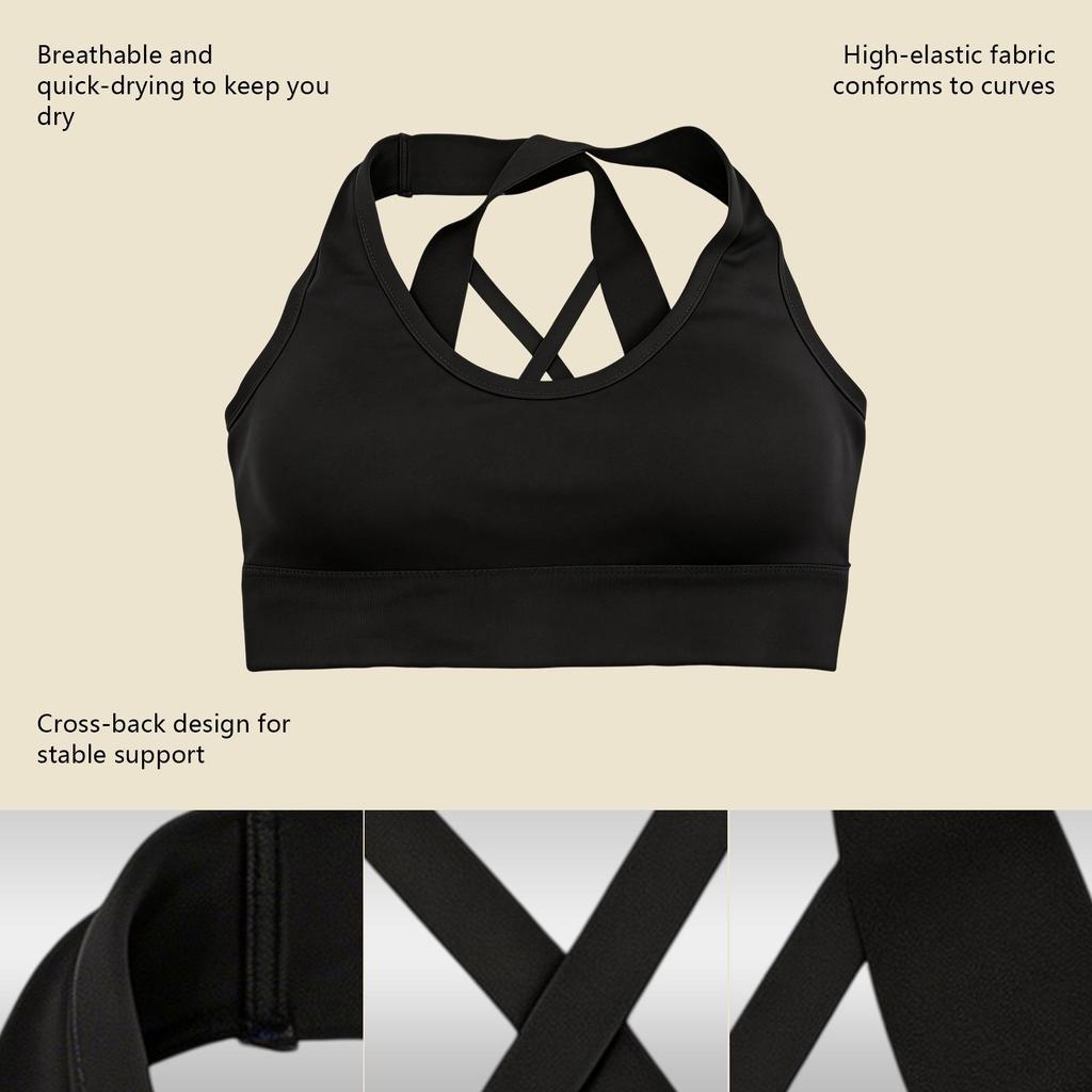 Zeriluna Cross Shock Absorption Sports Bra: Stable, Breathable, Quick-Dry Support for Full Bust.