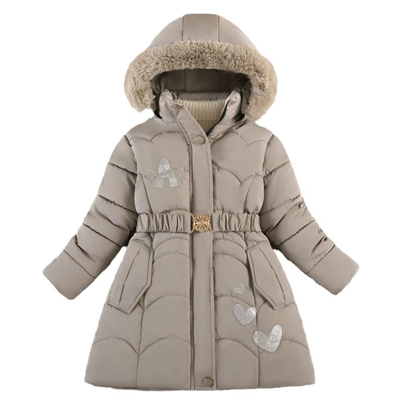Girls Warm Winter Coat Fleece Lined Thick Long Jacket Kids Outerwear