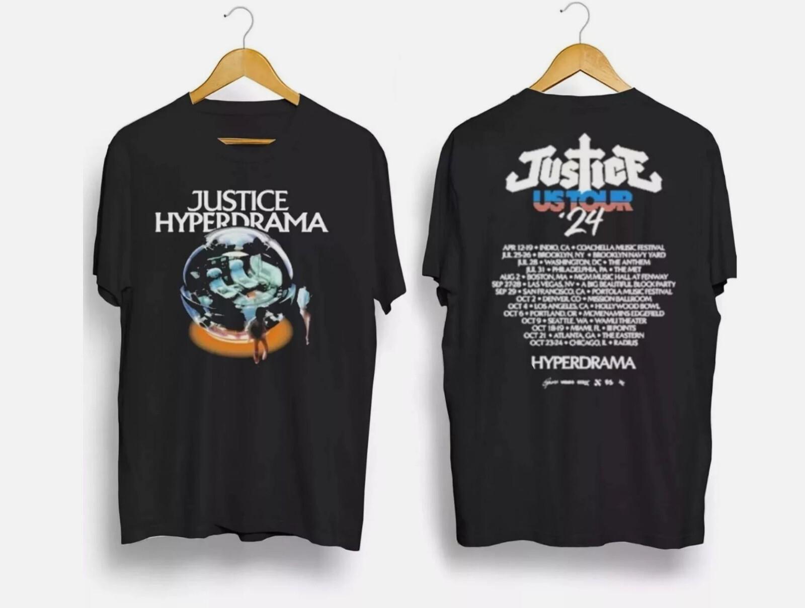 Justice Hyperdrama US Tour 2026 T-Shirts S