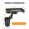 Car Cup Holder Expender Multi-Function Drink Holder with Food Table 360 Degree Adjustable Base Tray for Lunch Snack