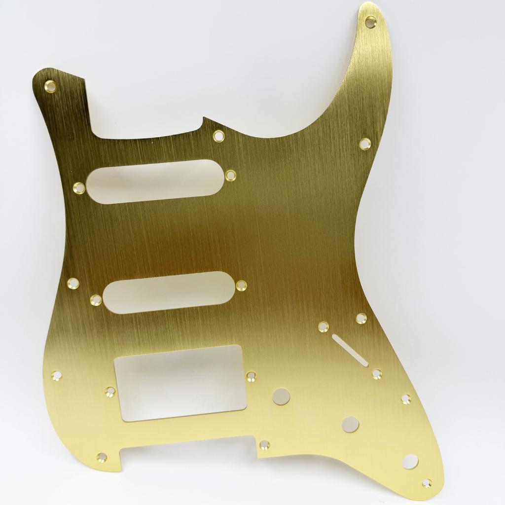 Hoogwaardig 1,5 mm dik Enkelzijdig Geborsteld Aluminiumlegering Paneel 11-gaats ST Elektrische Gitaar Pickguard SSH Decoratieve Pickguard